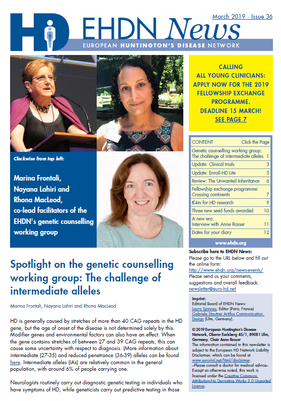 EHDN Newsletter March 2019 Frontpage